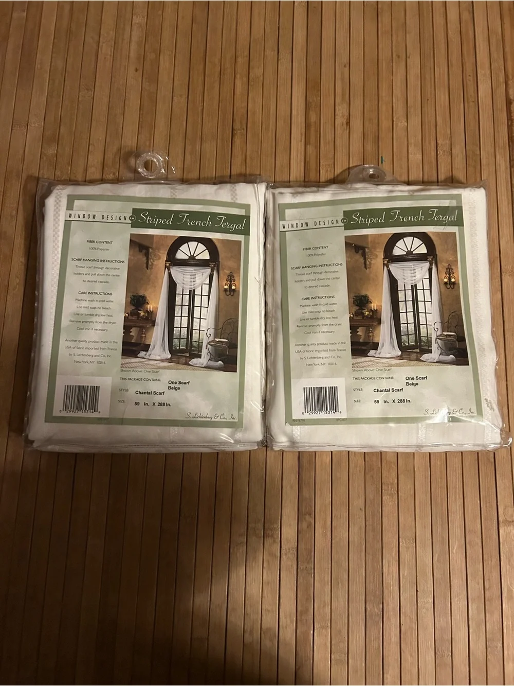 Window Design Cream/Beige Striped French Chantal Style - In Original Packaging